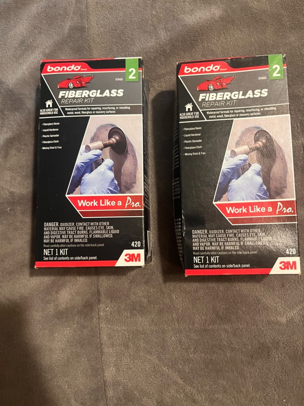 Bondo Fiberglass Repair Kit (2) - Black/Red Packaging